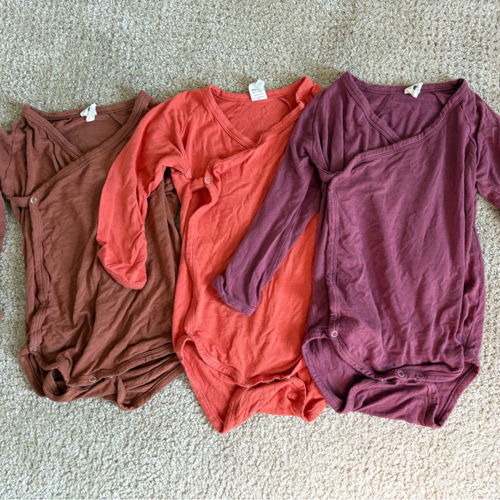 Set of Three Long Sleeve Baby Onesies
